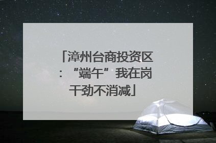 漳州台商投资区：“端午”我在岗 干劲不消减