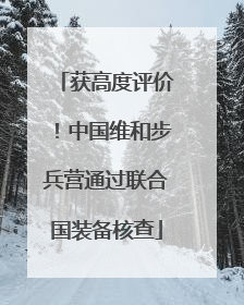 获高度评价！中国维和步兵营通过联合国装备核查