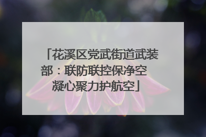 花溪区党武街道武装部：联防联控保净空 凝心聚力护航空