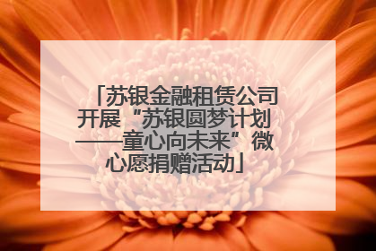 苏银金融租赁公司开展“苏银圆梦计划——童心向未来”微心愿捐赠活动