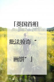 英国首相批法拉奇“画饼”