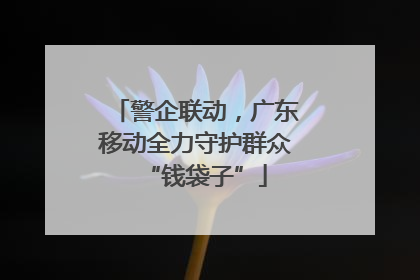 警企联动，广东移动全力守护群众“钱袋子”