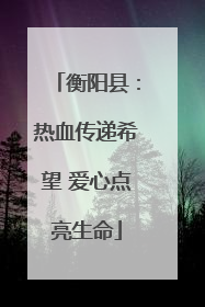 衡阳县：热血传递希望 爱心点亮生命