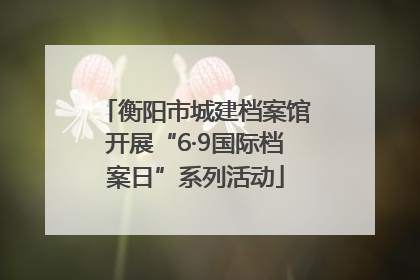 衡阳市城建档案馆开展“6·9国际档案日”系列活动