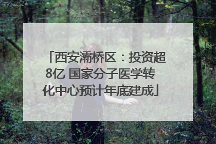 西安灞桥区：投资超8亿 国家分子医学转化中心预计年底建成