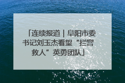 连续报道｜阜阳市委书记刘玉杰看望“拦窨救人”英勇团队