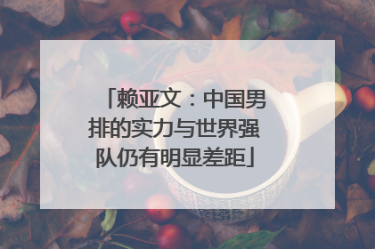 赖亚文：中国男排的实力与世界强队仍有明显差距