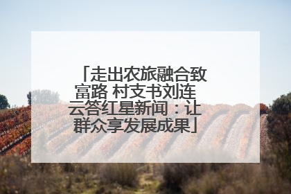 走出农旅融合致富路 村支书刘连云答红星新闻：让群众享发展成果