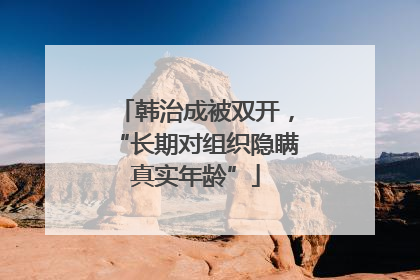 韩治成被双开，“长期对组织隐瞒真实年龄”