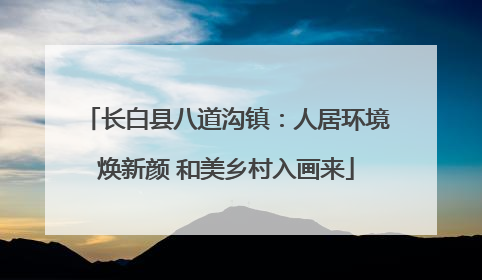 长白县八道沟镇：人居环境焕新颜 和美乡村入画来