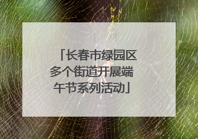 长春市绿园区多个街道开展端午节系列活动