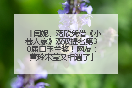 闫妮、蒋欣凭借《小巷人家》双双提名第30届白玉兰奖！网友：黄玲宋莹又相遇了