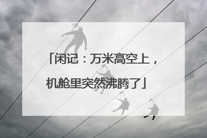 闲记：万米高空上，机舱里突然沸腾了