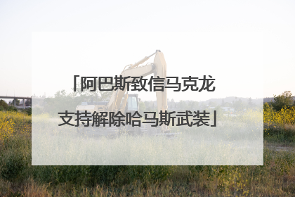 阿巴斯致信马克龙 支持解除哈马斯武装
