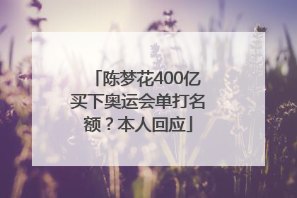 陈梦花400亿买下奥运会单打名额？本人回应