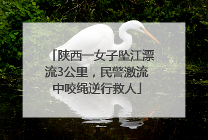 陕西一女子坠江漂流3公里，民警激流中咬绳逆行救人