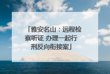 雅安名山：远程检察听证 办理一起行刑反向衔接案