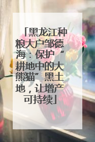 黑龙江种粮大户邹德海：保护“耕地中的大熊猫”黑土地，让增产可持续