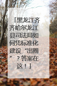 黑龙江齐齐哈尔龙江县司法局如何凭标准化建设“出圈”？答案在这！