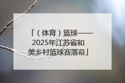 （体育）篮球——2025年江苏省和美乡村篮球赛落幕