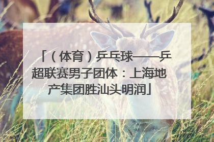 （体育）乒乓球——乒超联赛男子团体：上海地产集团胜汕头明润