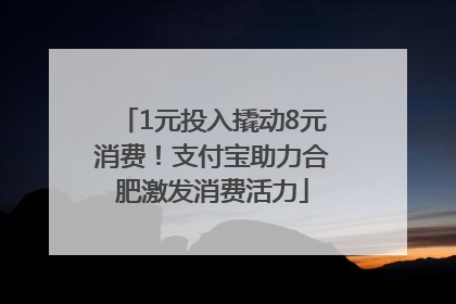 1元投入撬动8元消费！支付宝助力合肥激发消费活力