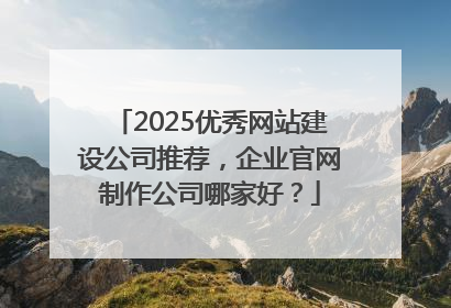 2025优秀网站建设公司推荐，企业官网制作公司哪家好？