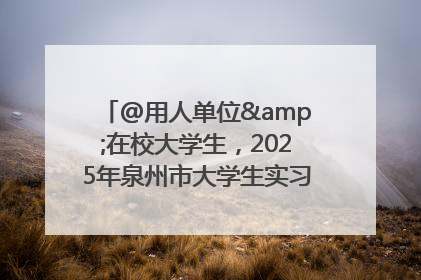 @用人单位&在校大学生，2025年泉州市大学生实习“扬帆计划”来啦！