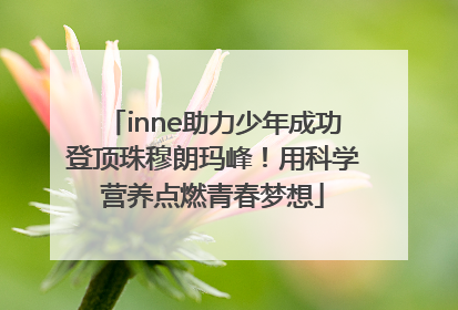 inne助力少年成功登顶珠穆朗玛峰！用科学营养点燃青春梦想